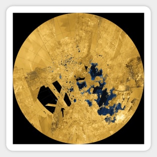 Titan's lakes, Cassini image (C023/1728) Sticker